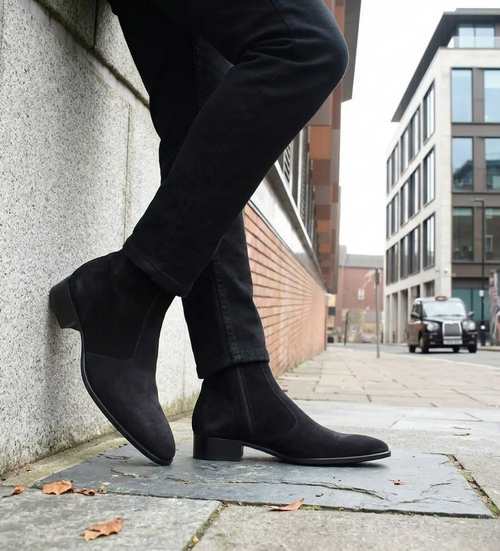 Black Suede Executive Boots