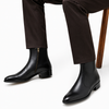 Black Cuban Heel Leather Boots for Men