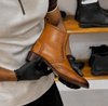 Men's Tan Leather Slip-On Ankle Boots