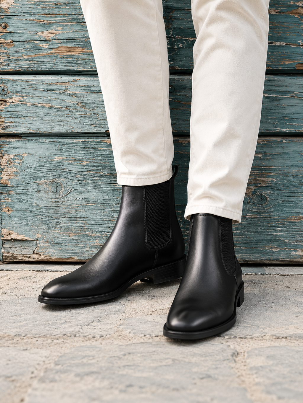 Luxury Black Leather Chelsea Boots