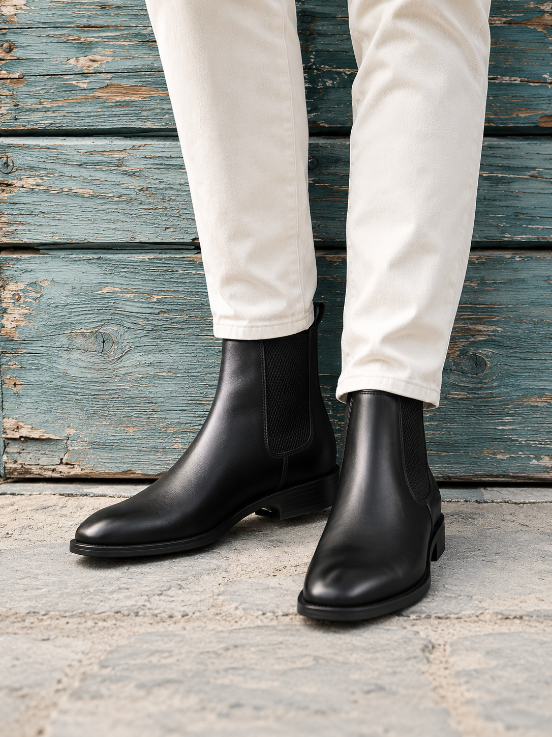 Luxury Black Leather Chelsea Boots