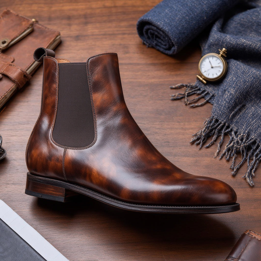 Men's Burnished Brown Chelsea Boots